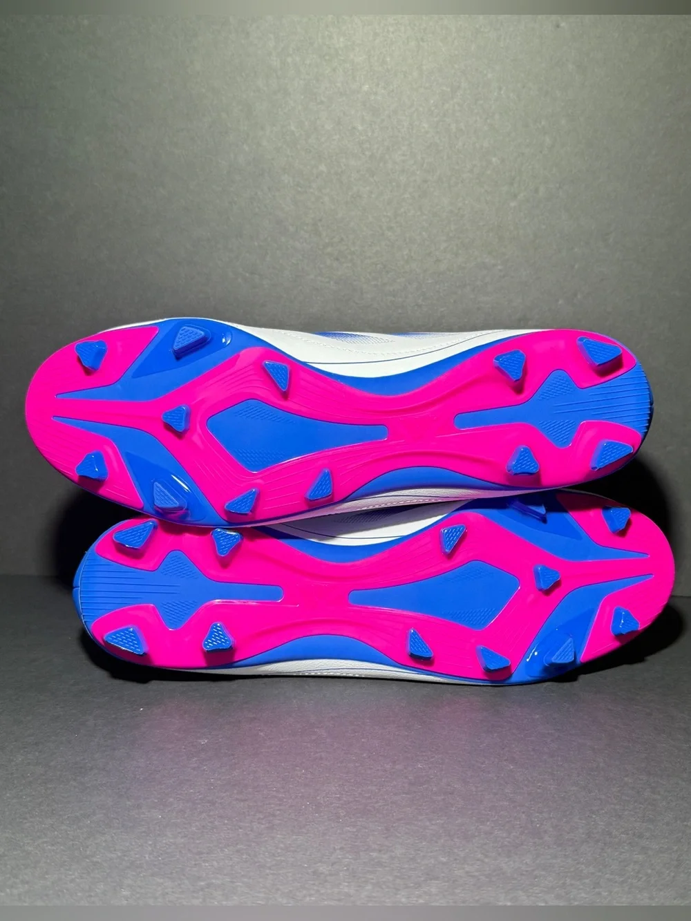 Adidas White Blue Pink Firm-Ground Soccer Cleats